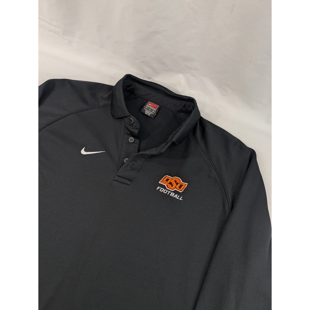 Oklahoma State Cowboys Shirt Mens M Black NCAA Nike Dri Fit Long Sleeve OSU